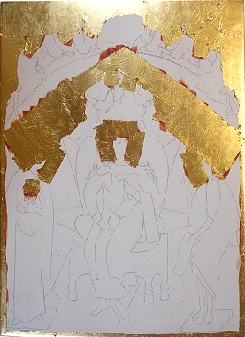 aufgelegtes Blattgold