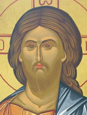 Detail Christusikone im Aufbau