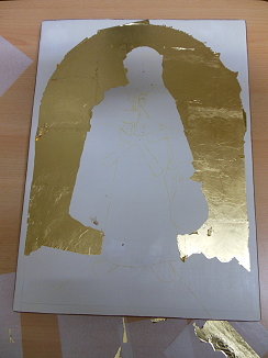 Ikone, Vergoldung Blattgold