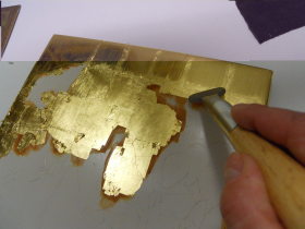 Vergoldung erstes Polieren